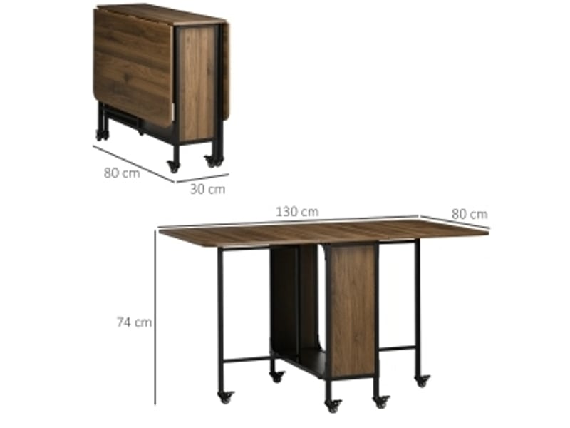 Table de salle à manger extensible pour 6 personnes avec roulettes et plateau central pour cuisine et salon - Conforama C