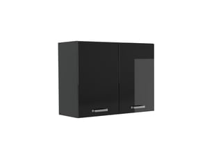 Vicco armoire en verre, noir haute brillanceanthracite, 80cm