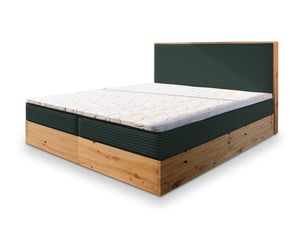 Lit avec rangement 140x200 cm <strong>MASSENO</strong> <strong></strong> coloris vert