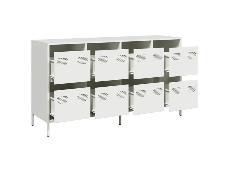  Buffet - bahut - meuble de rangement blanc 135x39x73,5 cm acier laminé à froid  - Conforama D
