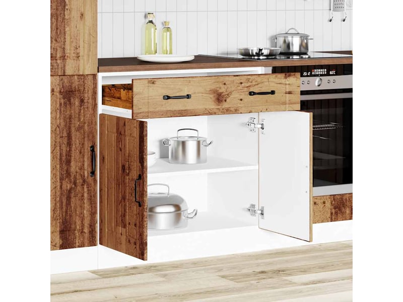 Meuble de rangement, armoire de cuisine lucca vieux bois bois ingénierie shl7036  - Conforama B