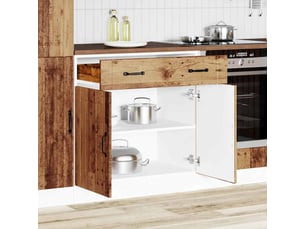 Meuble de rangement, armoire de cuisine lucca vieux bois bois ingénierie shl7036