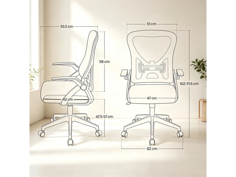 Chaise de bureau pivotante 55 x 53 x 76.2-84.3 cm – hauteur réglable avec pieds dorés et roulettes – fausse fourrure - rose - Conforama C