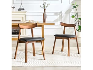 Lot de 2 chaises de salle à manger 49 cm, chaise cuisine scandinave, style nordique, ergonomique, chaise en bois, noir, bois