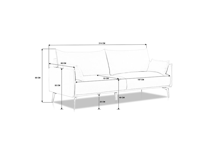 Canapé scandinave 3 places gris - ivar Ivar01 - Conforama B