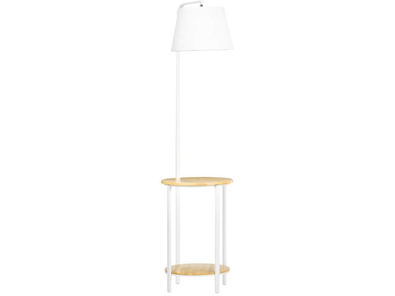  Lampadaire 43x39,5x162 cm avec 2 tablettes métal blanc  - Conforama A