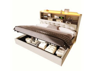 Lit coffre 180x200 cm WISHDOR   coloris beige