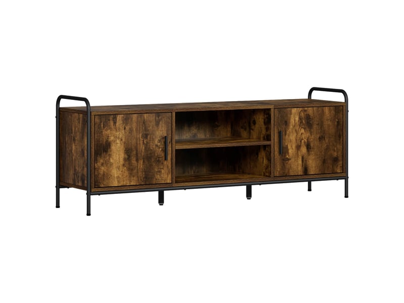  Meuble tv, table tv 133x33x50 cm chêne fumé bois d'ingénierie  - Conforama A