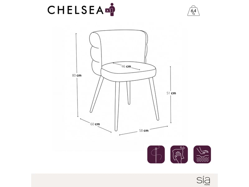  Lot de 2 chaises en velours texturé terracotta chelsea SC64VTTC - Conforama E