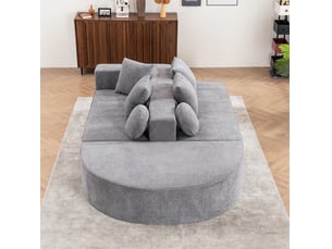 Canapé modulable modenvie 5 places convertible 263 x 171 cm chenille gris