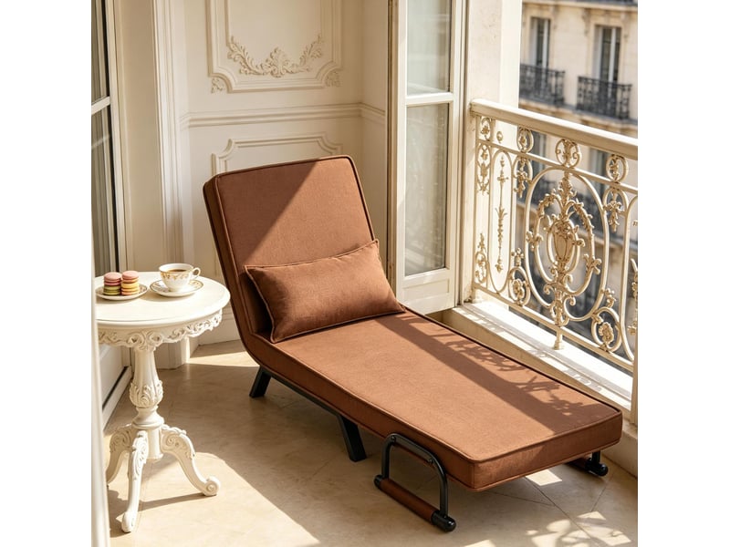  Fauteuil convertible marron avec fonction couchage et dossier réglable  - Conforama D