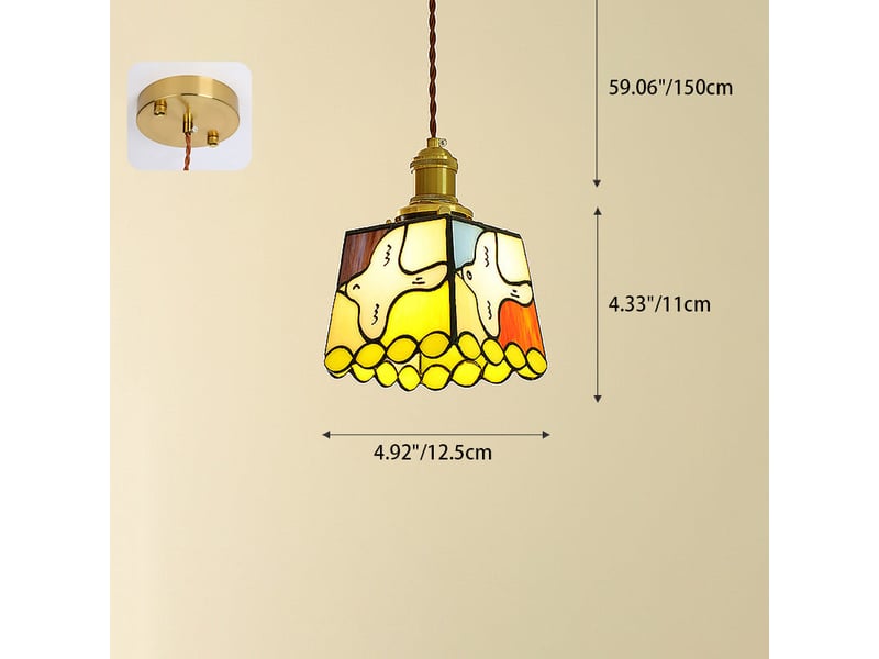  Suspension led en verre style rétro, lampe en forme de colombe avec éclairage 3 températures de couleur, luminaire décoratif pour intérieur  - Conforama E