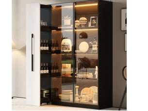 Vitrine coloris bicolore 5 étagère(s) SEYAKANY - 110.5 cmx160 cm