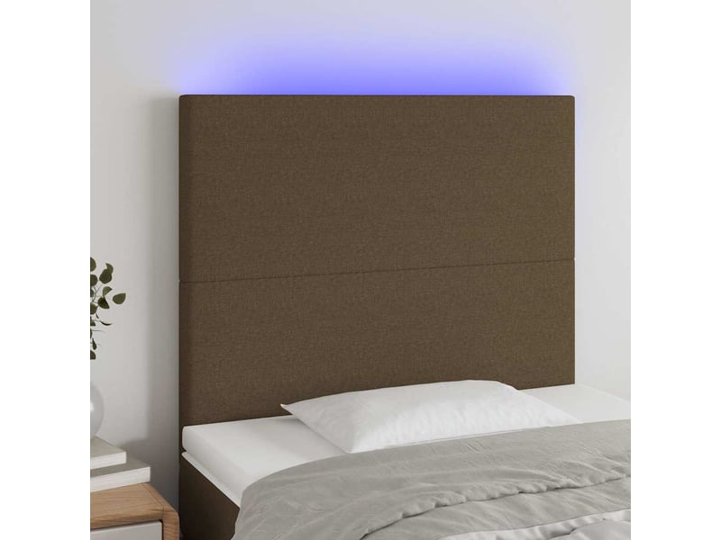  Tête de lit à led, décoration murale marron foncé 100x5x118128 cm tissu  - Conforama B