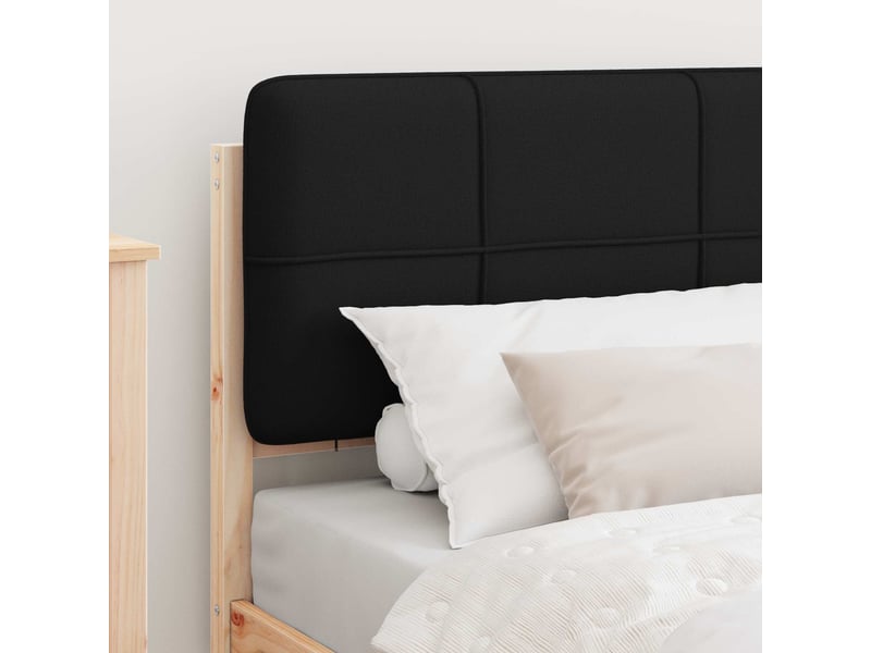  Lit simple- lit adulte -  cadre de lit avec tête de lit rembourrée noir 100 x 200 cm  - Conforama B