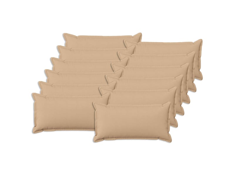  Lot de 12 coussins avec oreiller, coussins décoratifs houten crème lin synthétique cf51011  - Conforama B