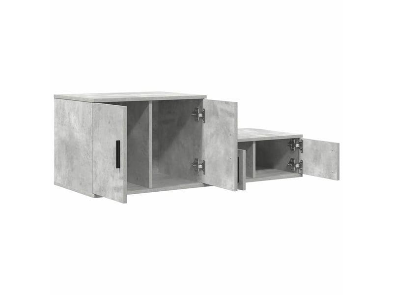  Table de chevet - table de rangement 2 pc gris béton 127 x 41 x 40 cm  - Conforama E