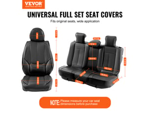 Vevor housses de siège universelles avant et arrière 13 pcs voiture camion noir