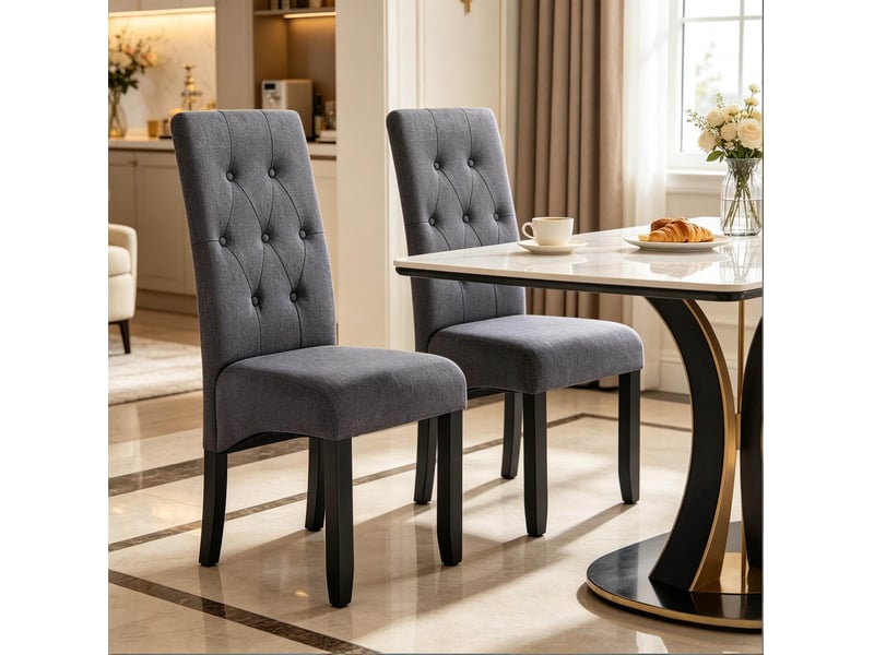  Chaises de salle à manger et sièges d'attente avec haut dossier (lot de 2)  - Conforama C