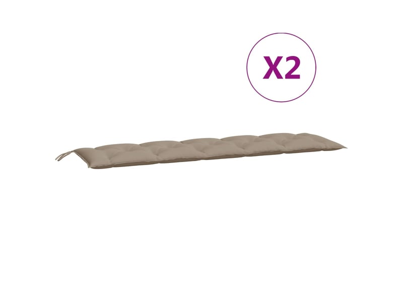  Lot de 2 coussins de banc jardin, coussins d'assise taupe 180x50x7 cm tissu oxford cf58743  - Conforama E