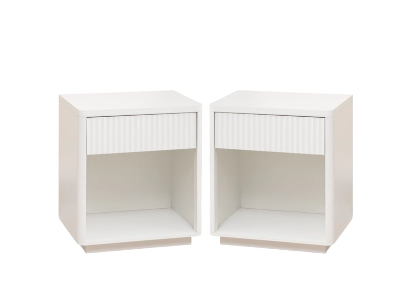  Table de chevet,55x40x63,5 cm,tiroir et niche,mdf,blanc  - Conforama D