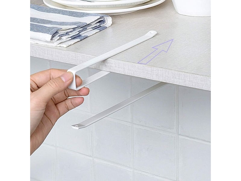  Distributeur de papier essuie-tout sous armoire support pour rouleau de papier sans perçage pour cuisine salle de bain(1 pièces)  - Conforama E