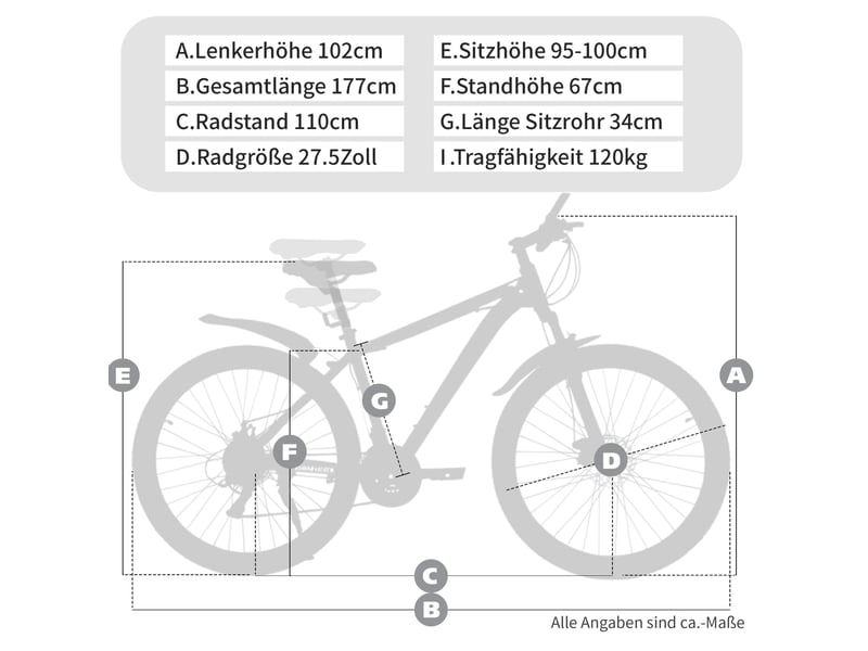  Vtt mixte 28 pouces – blanc – acier, 21 vitesses shimano tourney, freins à disque et fourche suspendue  - Conforama C