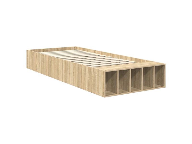  Lit simple- lit adulte -  cadre de lit chêne sonoma 90 x 190 cm bois d'ingénierie  - Conforama D