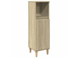 Meuble salle de bain rangement, commode chêne sonoma 30x30x100 cm shl4421