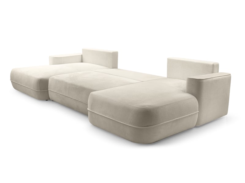 Canapé d’angle en u avec fonction lit peoni 364 cm beige Peoni - Conforama E