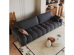 Canapé droit convertible <strong></strong> <strong></strong> 3 + 1 places Tissu gris