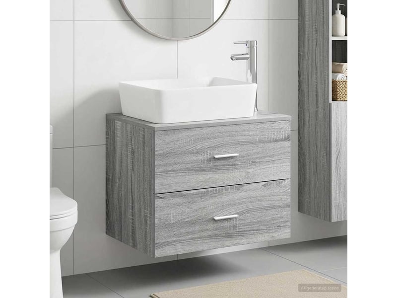 Ensemble de mobilier de salle de bain sonoma gris cf64709 - Conforama B