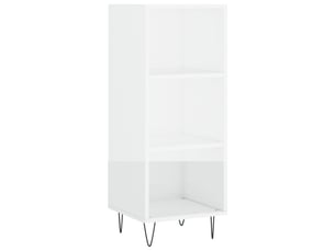 Buffet - bahut - meuble de rangement blanc brillant 34,5x32,5x90 cm bois d'ingénierie