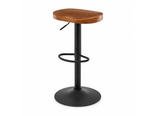 tabouret de bar assise réglable en hauteur <strong>OKWISH</strong> - marron hauteur d'assise 59 cm vendu A l'unité