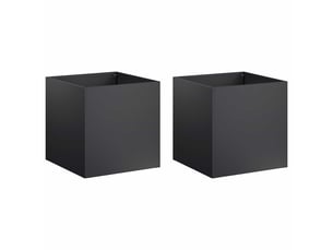 Jardinière - cache-pot de jardin 2 pcs noir 45 x 45 x 45 cm