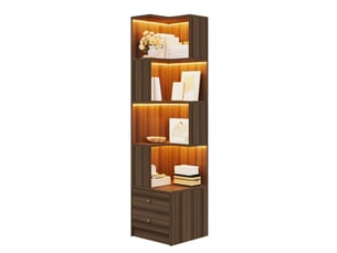 Bibliotheque coloris marron 4 étagère(s) <strong>DESVIAE</strong> <strong></strong> - 43.5 cm x 180 cm
