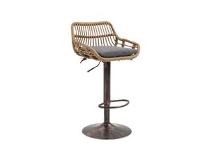Lot de 2 chaises 49 x 48 x 89-109 cm design rétro, lin, robuste et confortable, rotin pe et base acier, gris