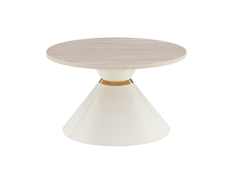  Lot de 2 tables basses gigognes ø70x42.5 cm et ø50x50.5 cm en métal coloris bois  - Conforama A