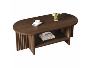 Table basse ovale coloris bois foncé <strong></strong> <strong></strong> - 49 cmx100 cm