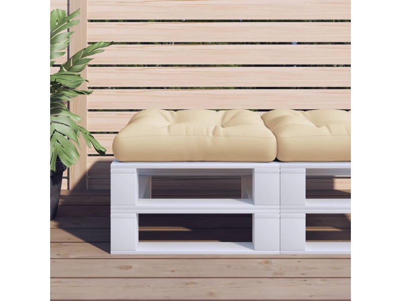  Coussin de palette, coussin de chaise, coussin de canapé beige 50x50x12 cm tissu cf55288  - Conforama B