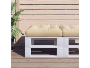 Coussin de palette, coussin de chaise, coussin de canapé beige 50x50x12 cm tissu cf55288