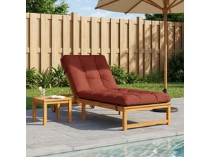 Coussin de transat, coussin pour bain de soleil vianen 100 % polyester rouge 200 x 80 x 8 cm cf56333
