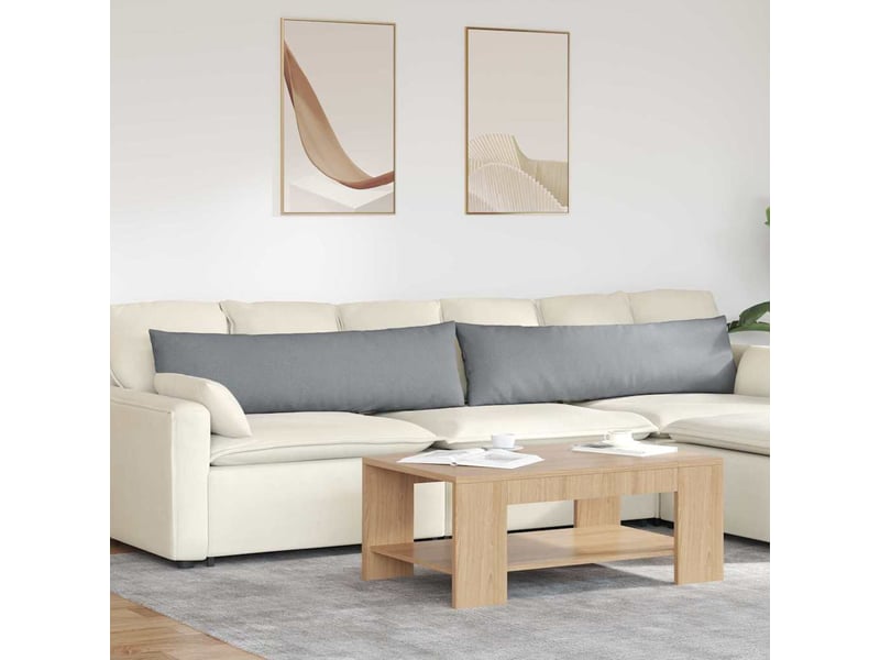  Lot de 2 coussins de canapé, coussins décoratifs tissu gris clair 145 x 40 cm cf58834  - Conforama B