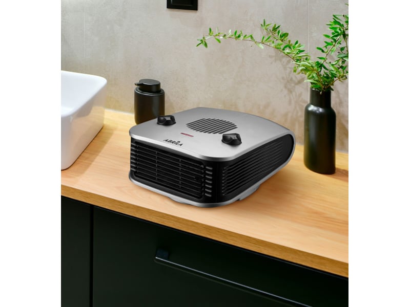  Chauffage soufflant horizontal ABRILA Ardor 2000 W argent et noir, 2 puissances, 3 fonctions, thermostat réglable et sécurité surchauffe 226322010 - Conforama C