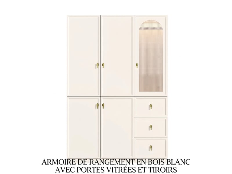  Coiffeuse avec miroir led dimmable et rangement bijoux rotatif, table de maquillage blanche 115x40x142 cm  - Conforama D