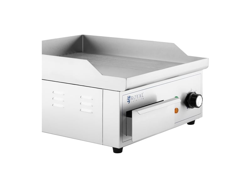  Plancha électrique professionnelle plaque de cuisson 2 000 watts grill (360 x 380 mm, plaque lisse et rainurée en fer) 14_0004063  - Conforama C
