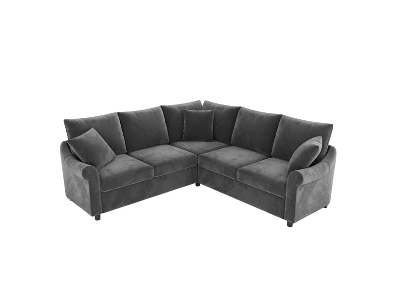  Canapé d'angle 5 places en tissu chenille gris, 217x217x83 cm  - Conforama A