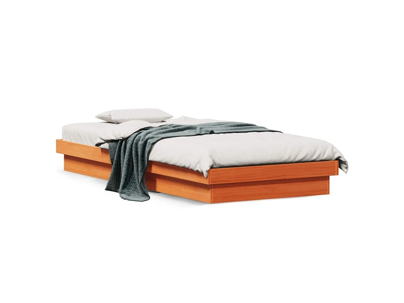  Lit simple- lit adulte -  cadre de lit à led sans matelas 90x190 cm bois massif  - Conforama C