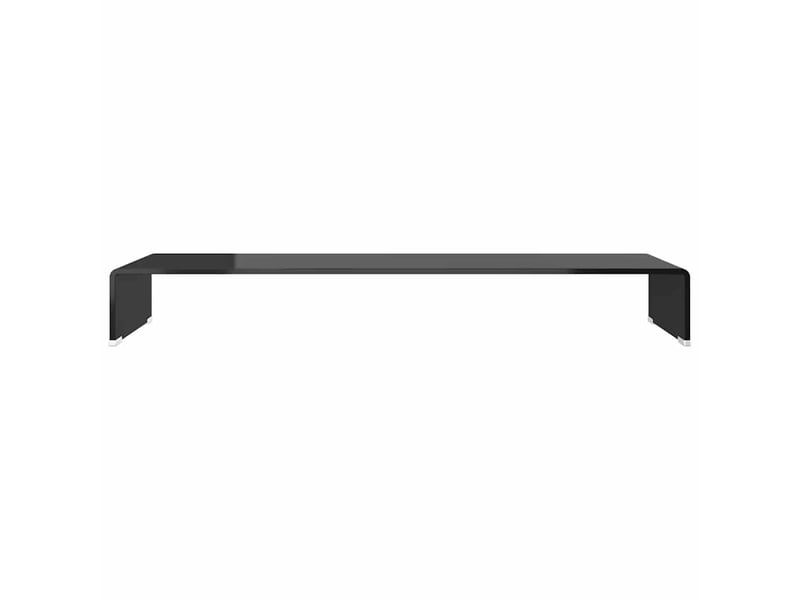  Meuble tv - banc tv - meuble de rangementsupport pour moniteur 100x30x13 cm verre noir  - Conforama C