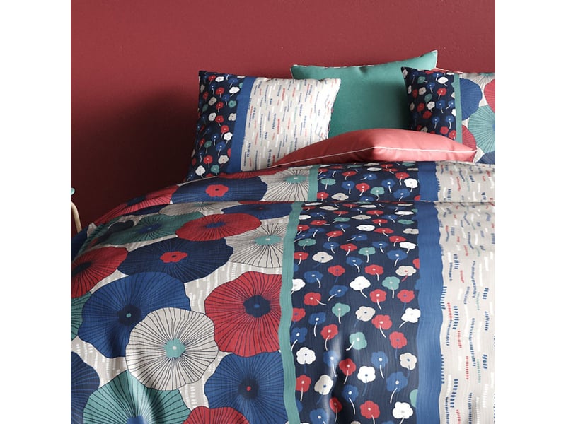  Parure housse de couette 260x240cm + 2 taie motif floral et graphique 100% coton - gedali GEDALI - Conforama C